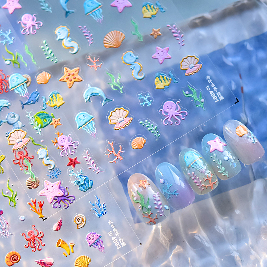Nail Art Van Gogh - 1 piece of 5D marine life