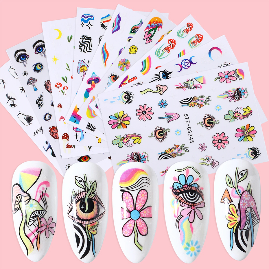 9pcs Evil Eye Flower Nail Stic - Nail Art Van Gogh recensione e prezzo