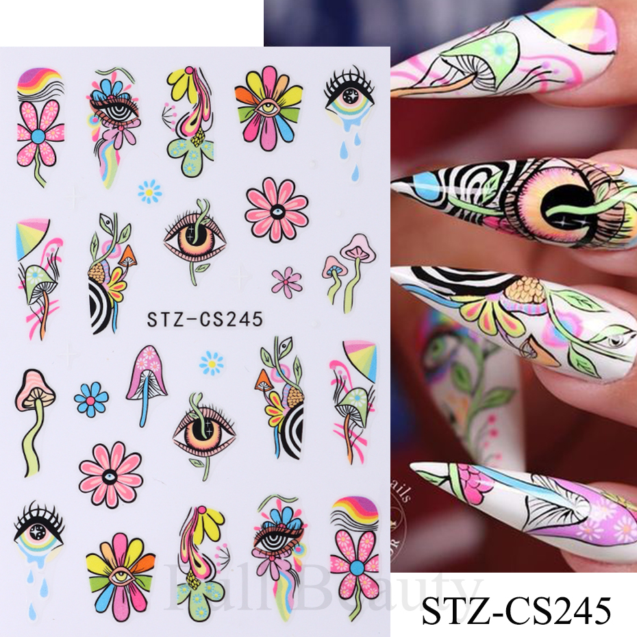 9pcs Evil Eye Flower Nail Stic - Nail Art Van Gogh recensione e prezzo