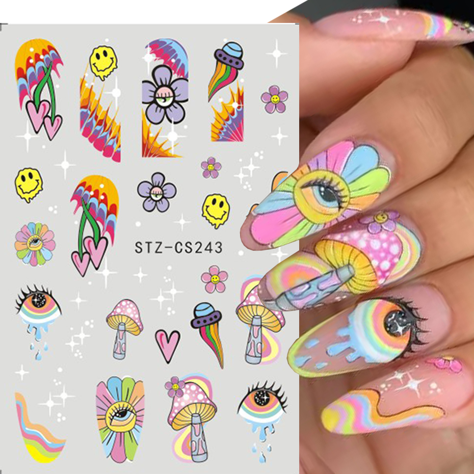 9pcs Evil Eye Flower Nail Stic - Nail Art Van Gogh recensione e prezzo