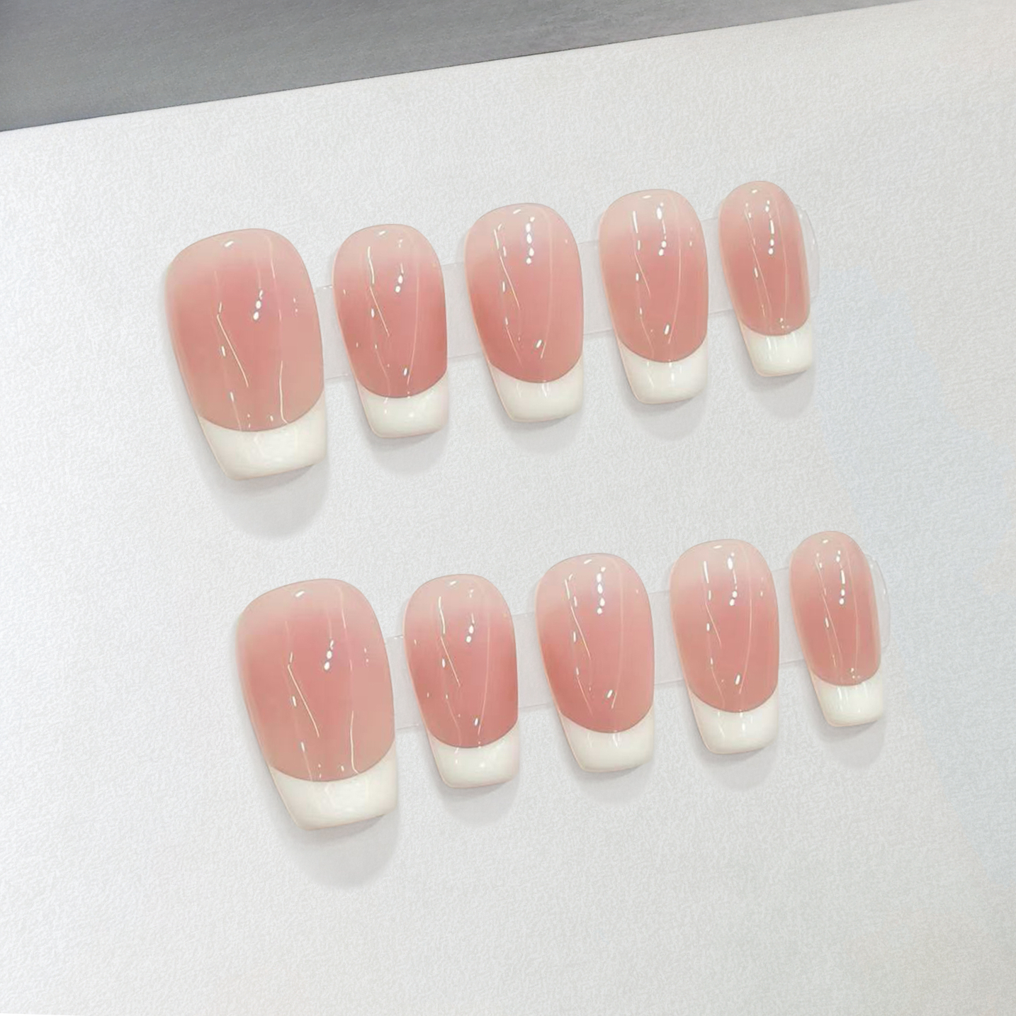 10pcs Pink French Press on Nai - Nail Art Natural Simple recensione e prezzo
