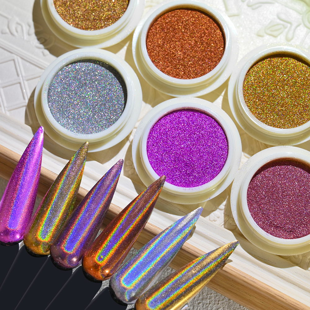 6 Colors Chrome Laser Nail Pow - Nail Glitter Chrome recensione e prezzo