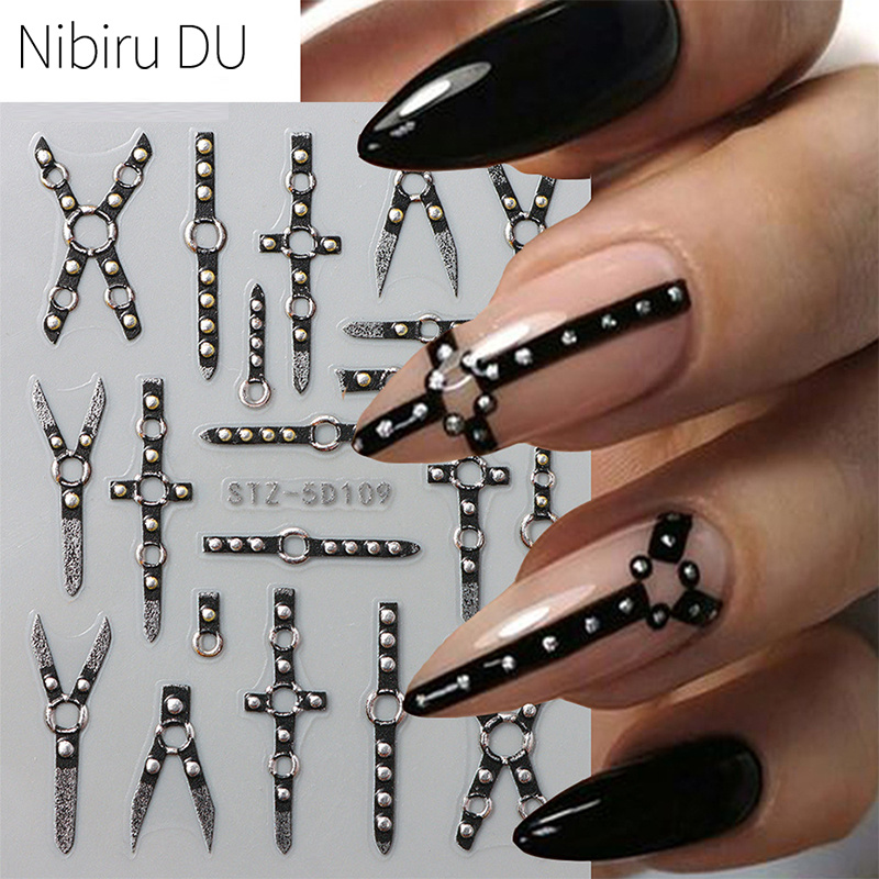 5D Black Belt Embossed Punk St - Nail Art Van Gogh recensione e prezzo