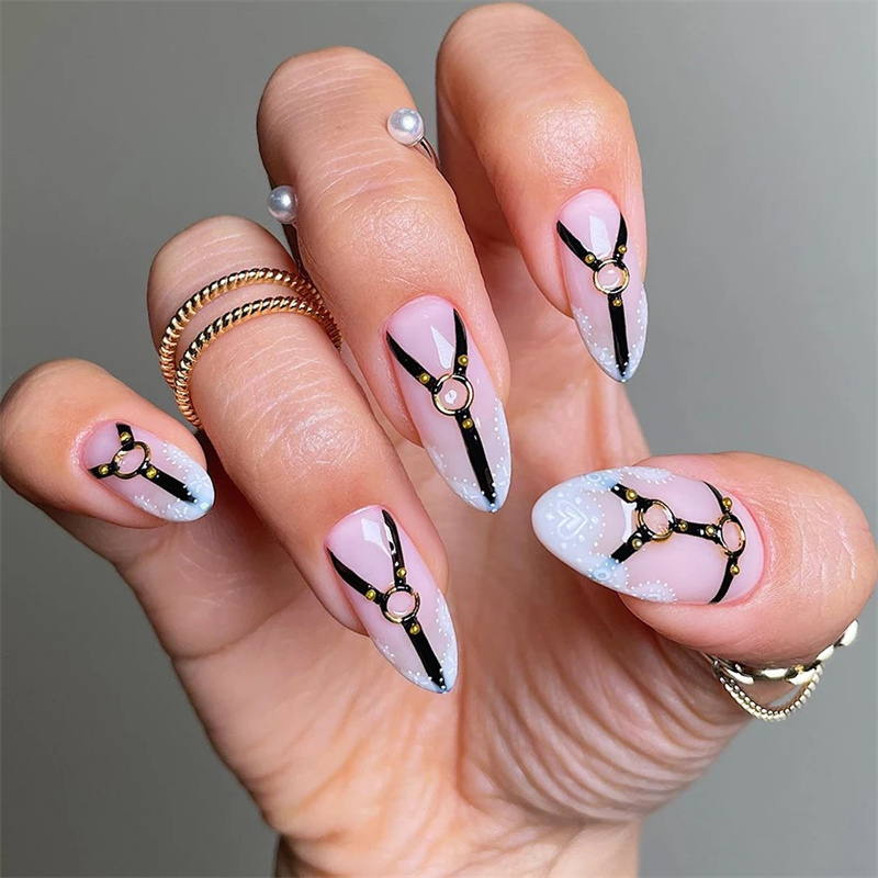 5D Black Belt Embossed Punk St - Nail Art Van Gogh recensione e prezzo