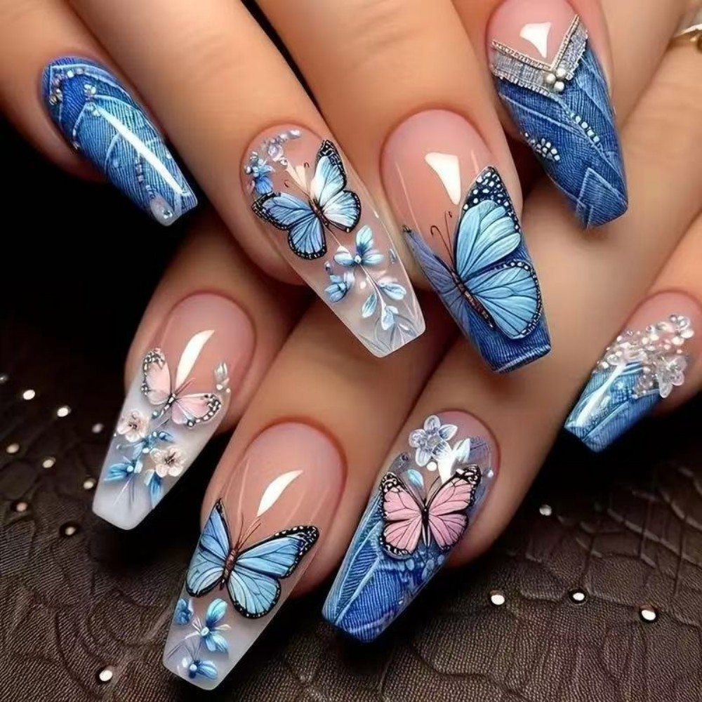 24pcs Spring Butterfly Press O - Nail Art Denim recensione e prezzo