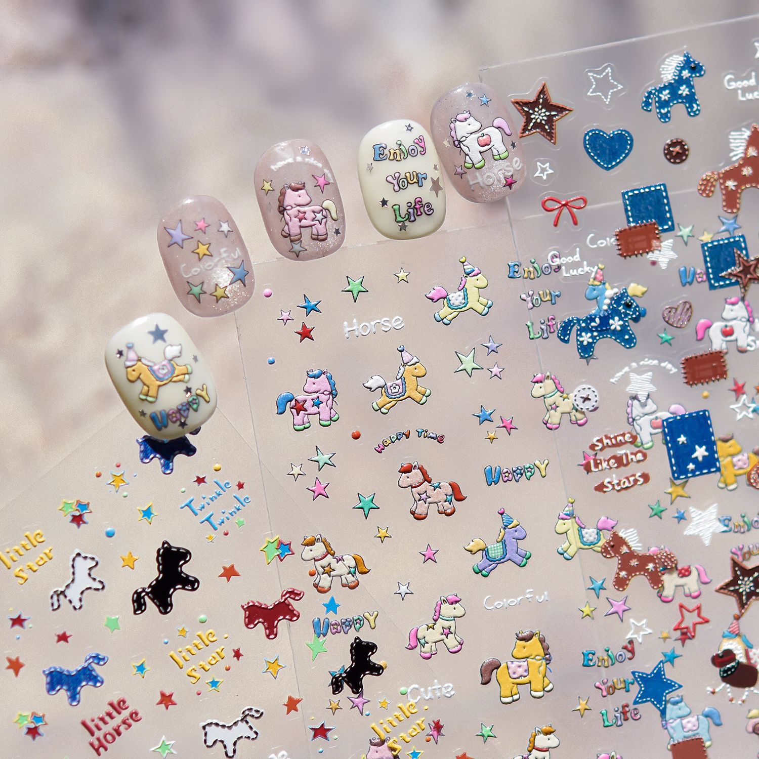 Retro Denim Pony Horse Patchwo - Nail Art Denim recensione e prezzo