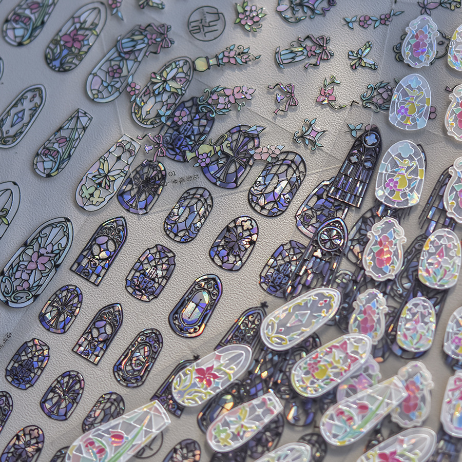 1piece 5D Glass Fragment Nail  - Nail Art Van Gogh recensione e prezzo