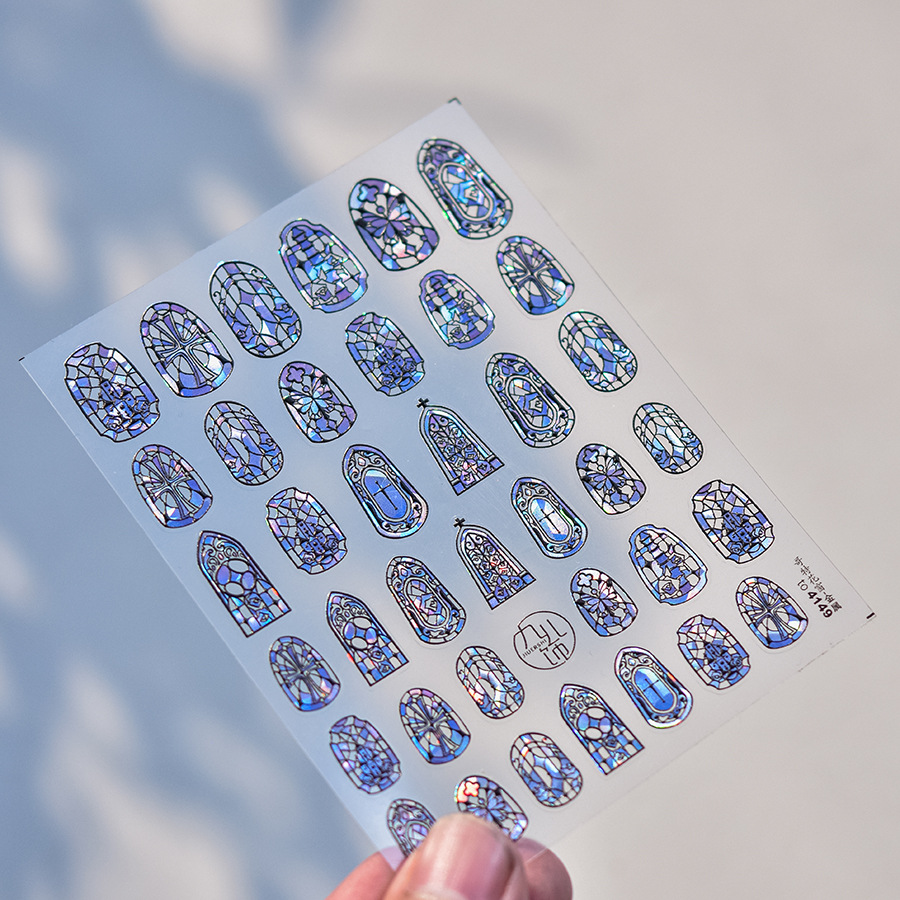 1piece 5D Glass Fragment Nail  - Nail Art Van Gogh recensione e prezzo