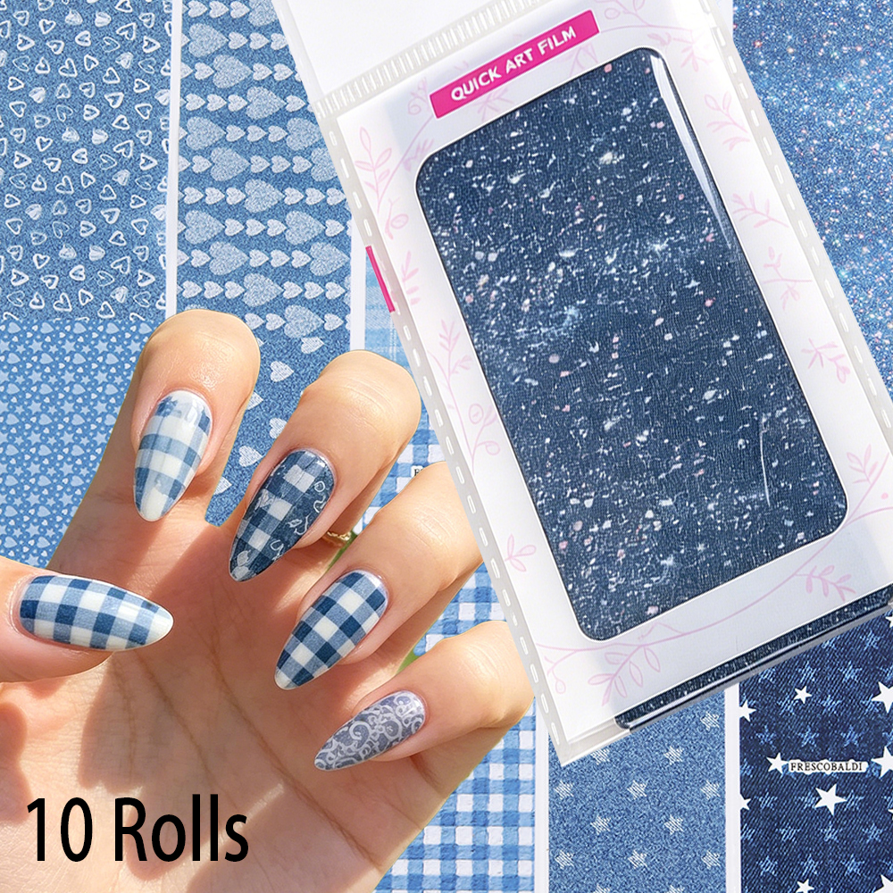10 Rolls 3.8*20cm Denim Style  - Nail Art Denim recensione e prezzo