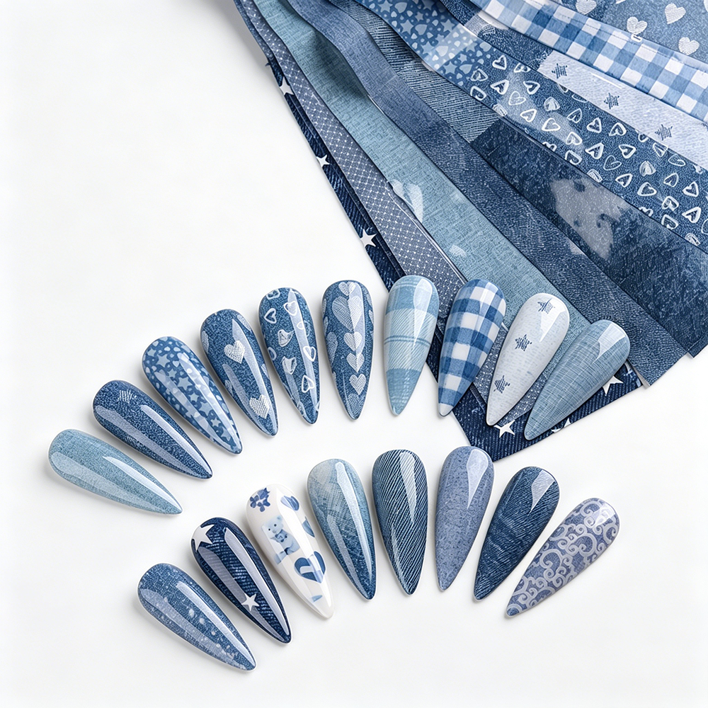 10 Rolls 3.8*20cm Denim Style  - Nail Art Denim recensione e prezzo