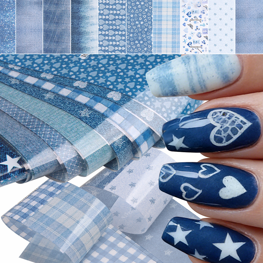 10PCS Blue Denim Series Nail T - Nail Art Denim recensione e prezzo