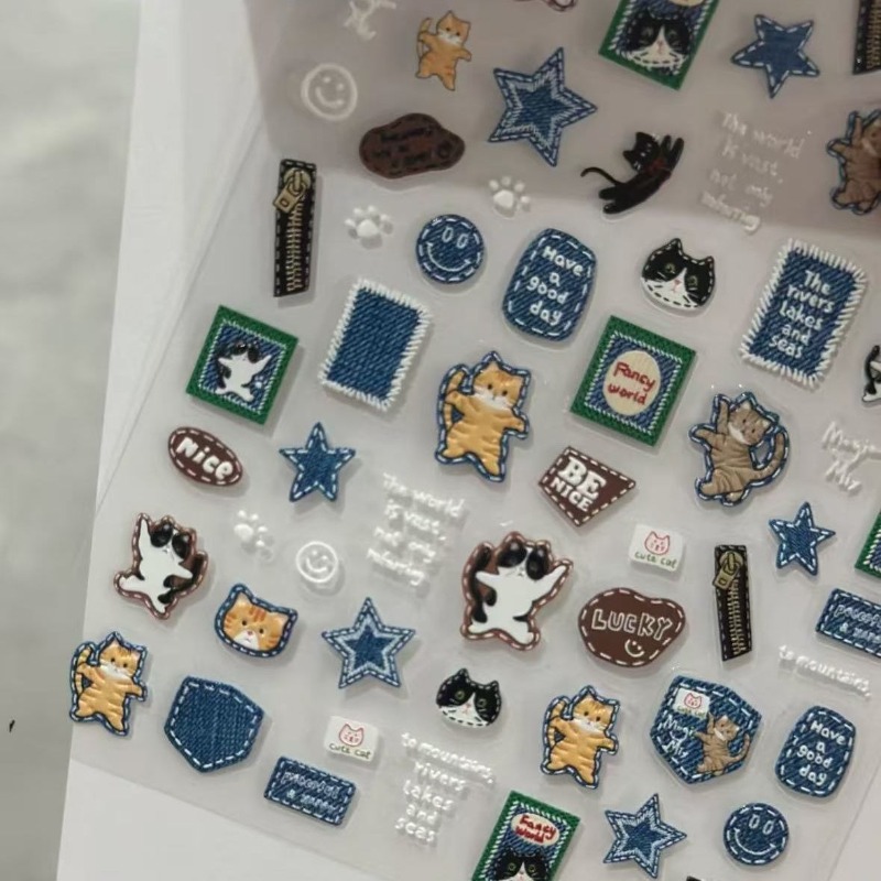 American Retro Denim Cat 3D Re - Nail Art Denim recensione e prezzo