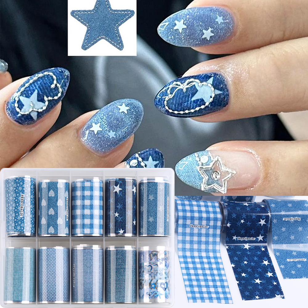 Ins patchwork Style Denim Nail - Nail Art Denim recensione e prezzo