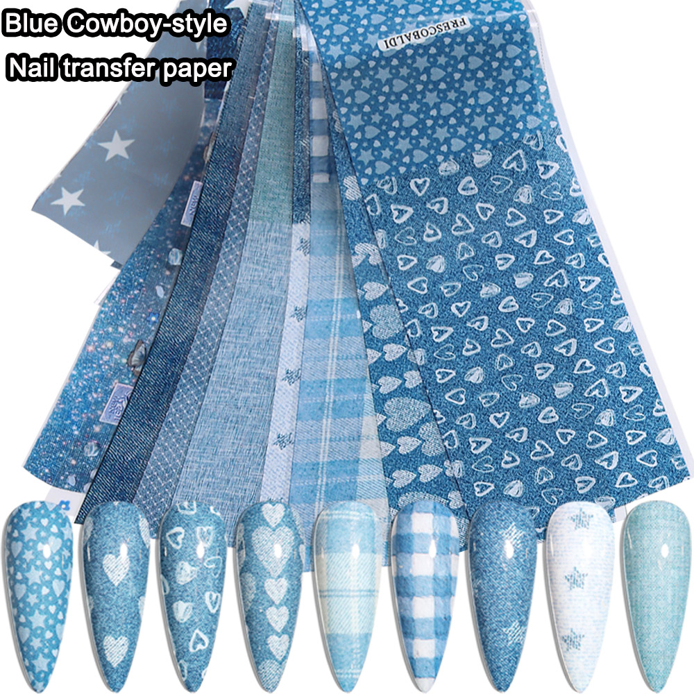 Ins patchwork Style Denim Nail - Nail Art Denim recensione e prezzo