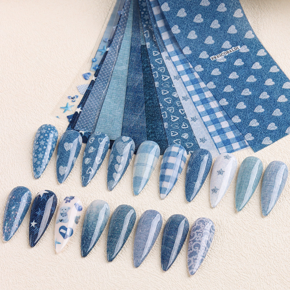 Ins patchwork Style Denim Nail - Nail Art Denim recensione e prezzo