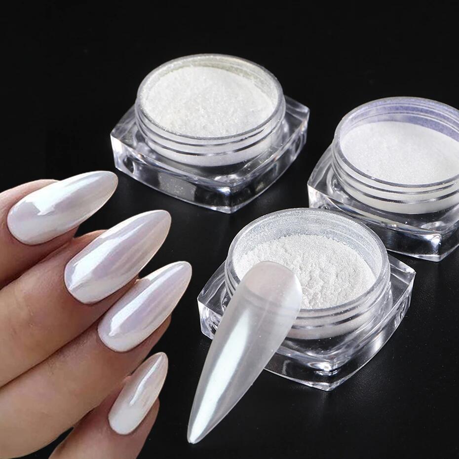 Moonlight Pearl White Nails Gl - Nail Glitter Chrome recensione e prezzo