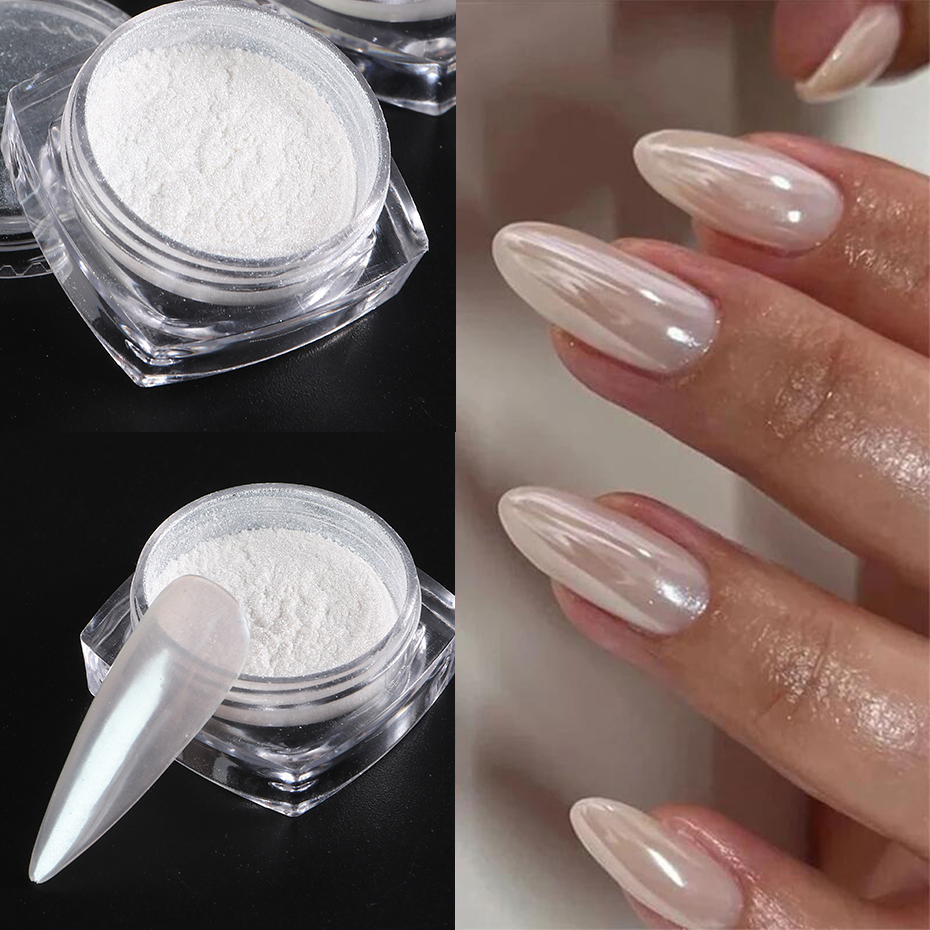 Moonlight Pearl White Nails Gl - Nail Glitter Chrome recensione e prezzo